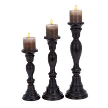 Online Designer Combined Living/Dining 3 Piece Wood Candlestick Set