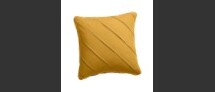 Online Designer Combined Living/Dining Theta Mustard Linen Pillow with Feather-Down Insert 20"