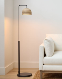 Online Designer Home/Small Office Sculptural Wood Floor Lamp (58")