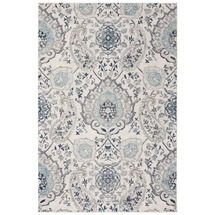 Online Designer Living Room Katie Power Loom Polypropylene Cream/Light Grey Indoor Area Rug