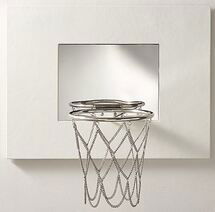 Online Designer Bedroom WHITE LEATHER BASKETBALL HOOP