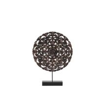 Online Designer Bedroom Sasheer Floral Wood Wheel Ornament on Rectangular Stand