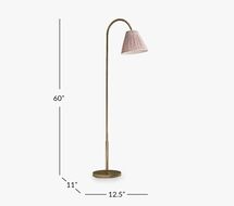 Online Designer Home/Small Office Julia Berolzheimer Ruched Linen Floor Lamp (60")