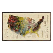 Online Designer Hallway/Entry 1932 USA GEOLOGICAL MAP RELIEF MAP