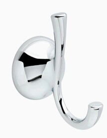 Online Designer Bathroom Delta Foundations Double Hook Polished Chrome Towel Hook