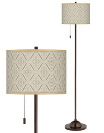 Online Designer Home/Small Office Moroccan Diamonds Giclee Glow Bronze Club Floor Lamp 