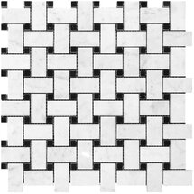 Online Designer Bathroom 12" X 12" Basketweave Marble Mosaic Tile