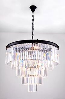 Online Designer Combined Living/Dining Hallum 12 - Light Unique Tiered Chandelier with Crystal Accents
