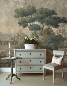 Online Designer Living Room Derbyshire Antiqued Wall Mural - Classic