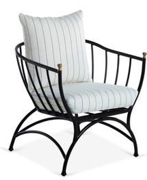 Online Designer Patio Frances Accent Chair, White Stripe