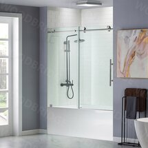 Online Designer Bathroom 56" - 60" W x 62" H Single Sliding Frameless Shower Door