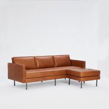 Online Designer Living Room Axel Leather Sofa (89") + Ottoman Set
