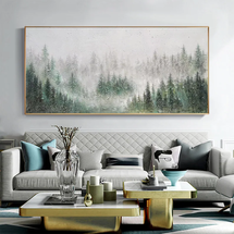 Online Designer Nursery Original Green Forest Painting on Canvas Custom Painting Texture Wall Art Personalized Gift Giant Trees Nature Scenery Art Modern Home Decor