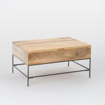 Online Designer Combined Living/Dining Industrial Storage Coffee Table, 36"x26", Raw Mango