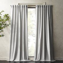 Online Designer Combined Living/Dining Silver Grey Basketweave II Curtain Panel 48"x108"