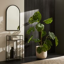 Online Designer Bedroom Faux Potted Monstera Plant & Radius Planter Bundle