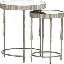 Online Designer Living Room Accent Nesting Tables, Silver (Set of 2)