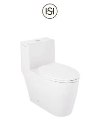 Online Designer Bathroom Signature Hardware Sitka 1.28 GPF One Piece Elongated Skirted Chair Height Toilet - Seat Included