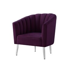 Online Designer Business/Office Purple Khalid Velvet 23" Barrel Chair