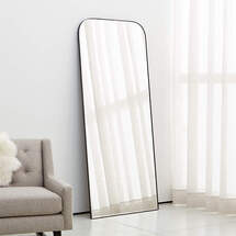 Online Designer Living Room Edge Black Arch Floor Mirror