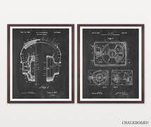 Online Designer Living Room STEREO HI FI - Turntable Patent - Headphones - Record Player - Music Poster 