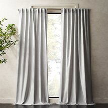 Online Designer Home/Small Office Silver Grey Basketweave II Curtain Panel 48"x108"