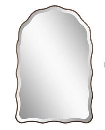 Online Designer Bathroom Katerina Wood Scalloped Wall Mirror