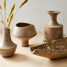 Online Designer Living Room Coastal Natural Wood Bowls & Vases