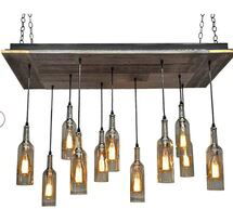 Online Designer Business/Office 11 - Light Kitchen Island Linear Pendant with Wood Accents