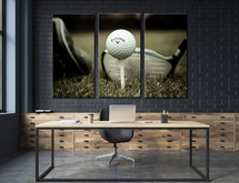 Online Designer Home/Small Office Golf Wall Art Golf Boll Wall Decor Golf Canvas Sports Decor Sports Room Art Gym Wall Art Motivation Wall Decor Gym Canvas Print Artwork Set