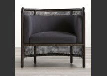 Online Designer Combined Living/Dining Fields Cane Back Charcoal Accent Chair