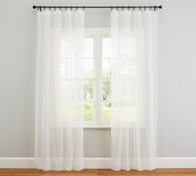 Online Designer Living Room Classic Voile Sheer Curtain - White