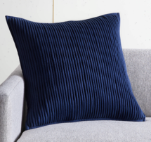 Online Designer Living Room 20" SEQUENCE JERSEY NAVY THROW PILLOW WITH FEATHER-DOWN INSERT