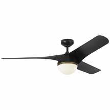 Online Designer Bedroom 56" Monte Carlo Akova Matte Black LED Ceiling Fan