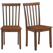 Online Designer Combined Living/Dining Philomene Slat Back Side Chair in Walnut (Set of 4)