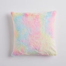 Online Designer Bedroom Tie Dye Faux-Fur Pillow Cover\