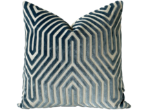 Online Designer Living Room Schumacher Vanderbilt Velvet Pillow Cover in Marin Blue