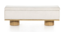 Online Designer Living Room Round Plinth Legs Storage Bench (55")