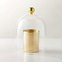 Online Designer Living Room Glass Cloche with Unlacquered Brass Knob