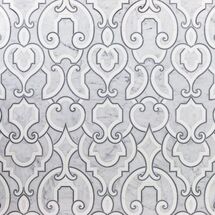 Online Designer Bathroom Palmette White Polished Marble Tile