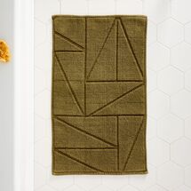 Online Designer Bathroom Organic Triangle Sculpted Bath Mat, Frost Gray, 20"x34"