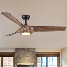 Online Designer Bedroom Farmhouse 56'' Ceiling Fan with LED Lights