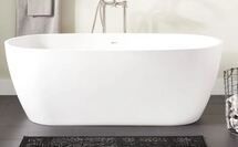 Online Designer Bathroom Signature Hardware Ocala 66" Free Standing Solid Surface Soaking Tub 