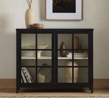 Online Designer Dining Room   Maverick 46" Glass Storage Cabinet | Pottery Barn