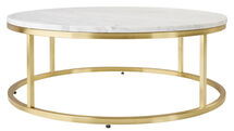 Online Designer Combined Living/Dining smart round marble brass coffee table