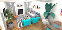 Online Designer Combined Living/Dining 3D Model