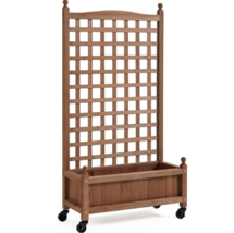 Online Designer Patio Betania Wood Planter Box with Trellis