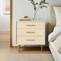 Online Designer Bedroom Margot Storage Nightstand Whitewashed, Light Bronze, Set of 2