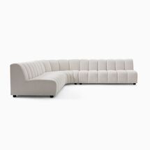 Online Designer Combined Living/Dining Avalon Channeled 3-Piece L-Shaped Sectional
