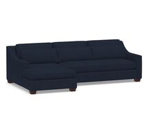 Online Designer Living Room York Slope Arm Deep Seat Upholstered Sofa Double Chaise Sectional